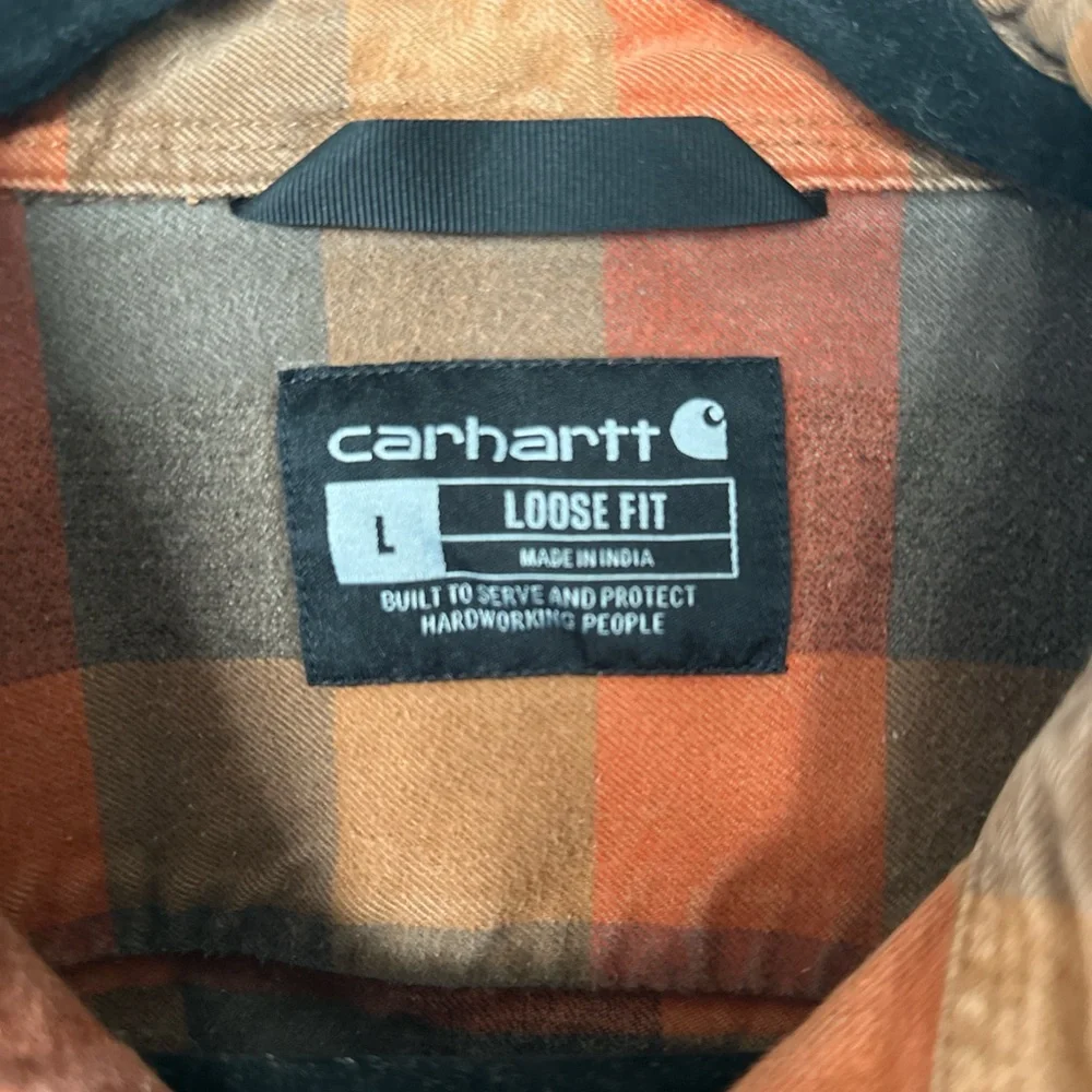 Carhartt Orange and Brown Check Shirt - Picture 2 of 4